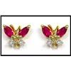 Image 1 : RUBY DIAMOND BUTTERFLY EARRINGS(was $245) #1702774