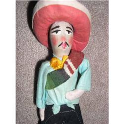 10" Mexican Cloth Doll With Painted Features #1702999