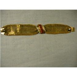 yellow rhinestones and mesh vintage braclet! #1703080