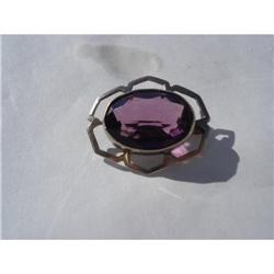 Sterling Brooch Purple Color Stone #1703113
