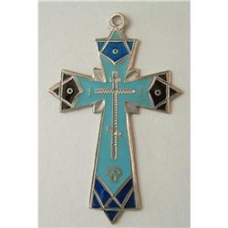 RUSSIAN ENAMELED SILVER CROSS #1703156