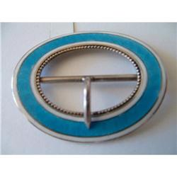 STERLING SILVER GUILLOCHE ENAMEL BUCKLE #1703166