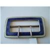 Image 1 : STERLING SILVER GUILLOCHE ENAMEL BUCKLE #1703167