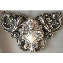 ART NOUVEAU SILVER PLATE BUCKLR #1703182
