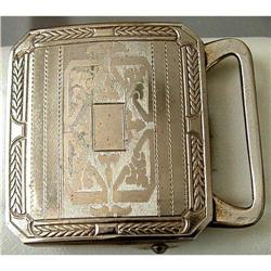 2 ART DECO WHITE GOLD FILLED BUCKLES  N.O.S. #1703199