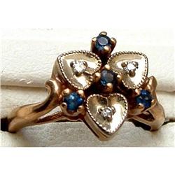 10 KARAT GOLD SAPPHIRE & DIAMOND RING #1703205