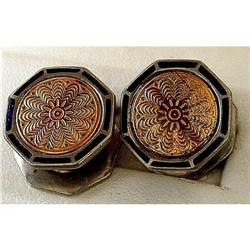 ART DECO  GOLDFILLED ENAMEL CLOISONNE CUFFLINKS#1703216