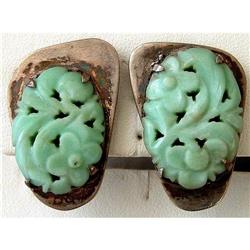 STERLING SILVER JADE EARRLINGS #1703220