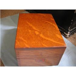 Antique INDEX CARD BOX,  quarter-cut OAK.  #1703248