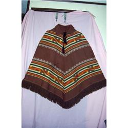 Vintage 1969 Light Wool Mexican Poncho #1703290