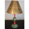Image 1 : METAL ART DECO LAMP IN ORIGINAL GREEN & CORAL #1703362