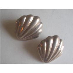 Silver 925 Clam Shell Earrings - Pierced #1703405