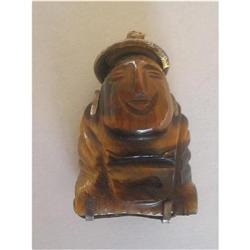 Tiger Eye "Buddha" Charm or Pendant Figural #1703414