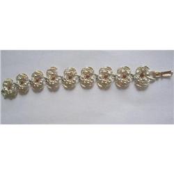 Coro Signed Rhinestone Flower Bracelet #1703418