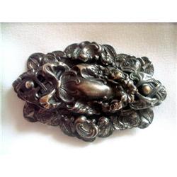 Huge Victorian Revival Brooch Layered Repousse #1703427