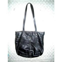 Genuine Leather Large Black Tote Shoulder Bag #1703433
