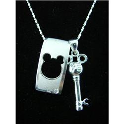 His/Hers Mickey & Key Sterling Silver Pendant #1703439