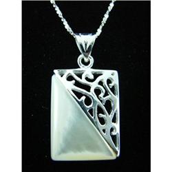 MOP Pearl Filagree Sterling Silver Pendant #1703451