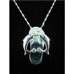Topaz Dolphin Flipflop Sterling Silver Pendant #1703454