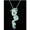 Image 1 : Jade Bead & Dragon Pendant Sterling Silver #1703520