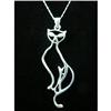 Image 1 : Cat Lovers Necklace Sterling Silver Pendant #1703618