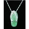 Image 1 : Jade Flip-Flop Sterling Silver Pendant #1703671