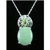 Image 1 : Jade & Peridot Sterling Silver Pendant #1703722