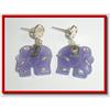 Image 1 : Jade Elephant Sterling Silver Earrings #1703759