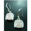 Image 1 : Pink Jade Dangle Sterling Silver Earrings #1703760