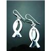 Image 1 : Christian Fish Dangle Sterling Silver Earrings #1703791