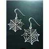 Image 1 : Spider & Web Solid Sterling Silver Earrlings #1703814