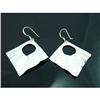 Image 1 : Hammered Dangle Disk Sterling Silver Earrings #1703815