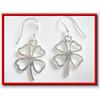 Image 1 : 4-Leaf Clover Solid Sterling Silver Earrlings #1703847