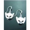 Image 1 : Cat Face Dangle Sterling Silver Earrings #1703914