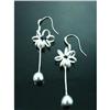 Image 1 : Swirl & Bead Dangle Sterling Silver Earrings #1703960