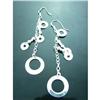 Image 1 : Designer Disk Dangle Sterling Silver Earrings #1703961