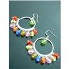 Image 1 : Crystal Bead Hoop Sterling Silver Earrlings #1703969