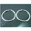 Image 1 : Style Large Hoop Sterling Silver Earrings #1704001
