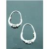 Image 1 : Hand Created Hoop Sterling Silver Earrlings #1704003