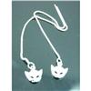 Image 1 : Cat Face Threader Sterling Silver Earrings #1704059