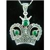 Image 1 : Vintage Royal Crown Marcasite Silver Pendant #1704212