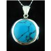Image 1 : Turquoise Sterling Silver Locket Pendant #1704245