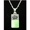 Image 1 : Jade Cube & Sterling Silver Pendant #1704314
