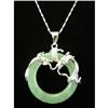 Image 1 : Jade Dragon Ring Sterling Silver Pendant #1704344
