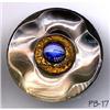 Image 1 : ANTIQUE 2pc LG 1-1/4" PEACOCK EYE BUTTON PB017 #1704401