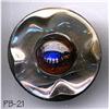 Image 1 : ANTIQUE 2pc LG 1-1/4" PEACOCK EYE BUTTON PB021 #1704405