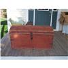 Image 1 : Large Pine Rounded Top Immigrant Trunk #1704815