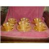 Image 1 : Fire King Lustre Three Banded Cups & Saucers #1705121