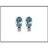 Image 1 : AQUA COLOR TOPAZ DIAMOND EARRINGS (WERE #1705292