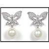 Image 1 : EXCUISITE 18K BUTTERFLY EARRINGS PEARL #1705323
